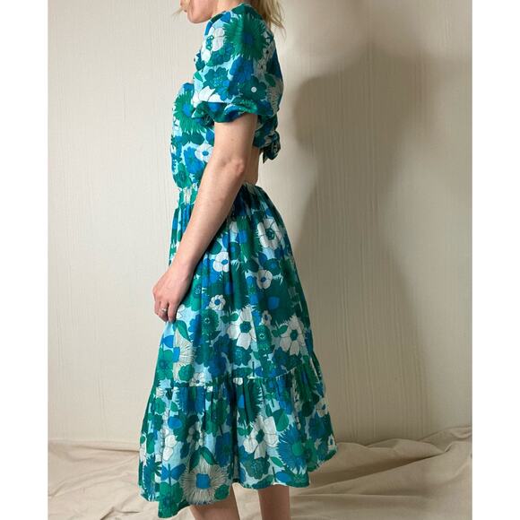 ANTIK BATIK Lorette Blue Groovy Floral Maxi Floral Dress US XS NWT - Picture 4 of 12